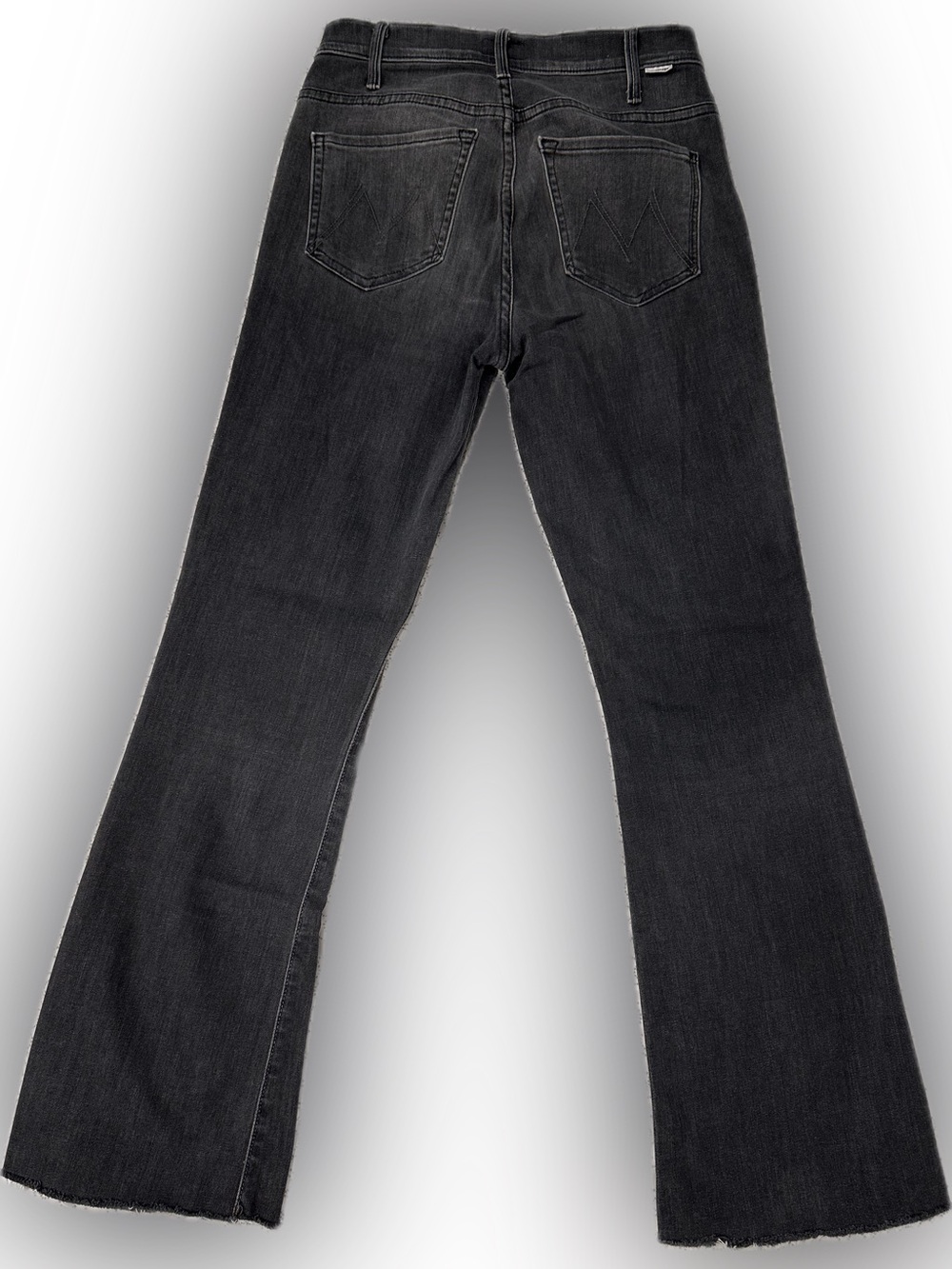 MOTHER Black Washed Flare Jeans